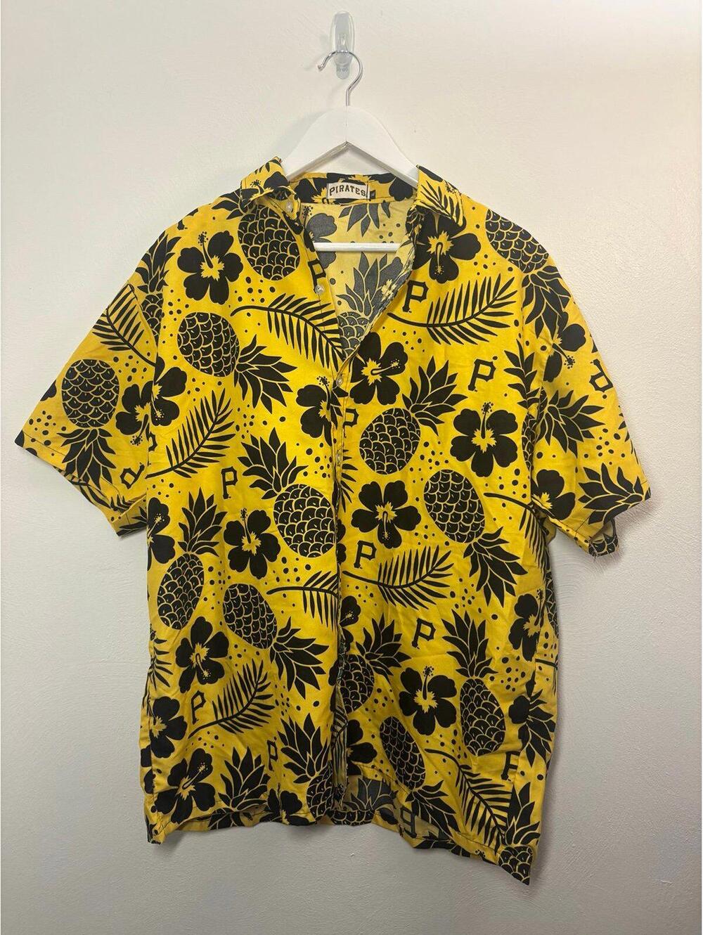 Pittsburgh Pirates Baseball Hawaiian Button Shirt Size XL